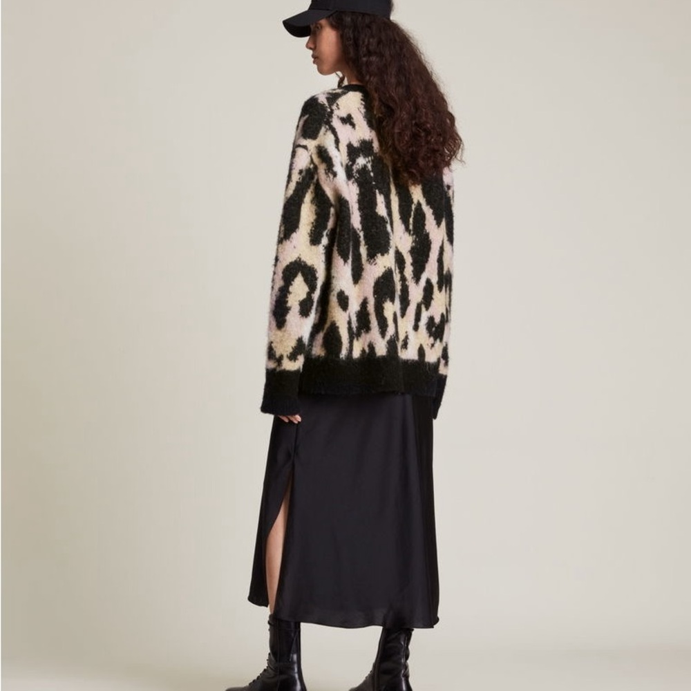 All Saints Leopard Print Cardigan
